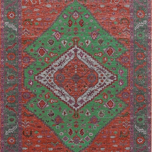 Wool 9x12, Handmade Area Rugs For Bedroom, Turkish Red Rug Custom Gifts, Hand Knotted 8x10, Mother&#39;s Day Gift, Scandinavian Entryway Carpet