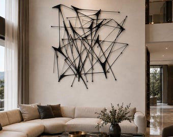 Geometric Line Art / Large Abstract Metal Wall Decor
