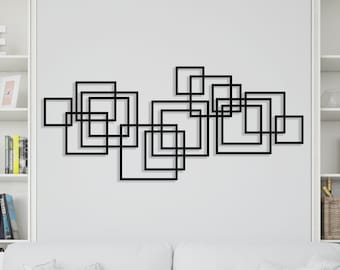 Modern Geometric  Wall Art / Nested Square Boxes / Elegant Interpretation of Geometry Metal Wall Decor / Gift for her / Best Friend Gift