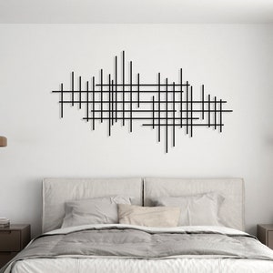 Geometric Line Art: Modern Metal Wall Decor, Luxury Style
