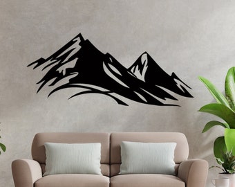 Metal Mountain Wall Art: Electrostatic 3D Shadow Decor