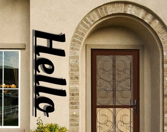 Cartello da parete in metallo "Hello": arredamento per la casa in acciaio in stile vintage