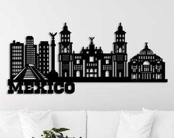 Mexico City Landscape , Mexico City Metal Silhouette Wall Decor , City Map , Mothers Day Gift , City Skyline Metal Decor Gift