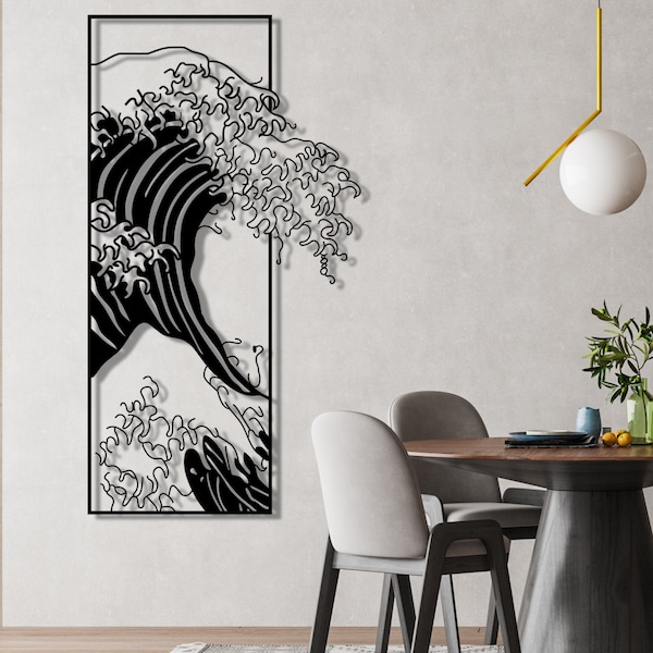 Great Wave Metal Wall Decor, Hokusai Metal Wall Art Design, The Great Wave Metal Wall Decor , Kanagawa Metal Wall Art, Mother's Day Gifts