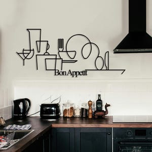 Bon Appétit Metal Wall Art – Decorazione moderna per la cucina