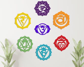 Chakra Metal Wall Art Set / Yoga Meditation Decor (7 Piece)