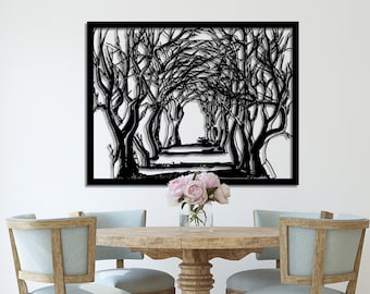 Parkway Metal Wall Decor, Tree Tunnel Metal Wall Art , Road Lined with Trees Wall Art, Home Gift, Birthday Gift, Christmas Gift