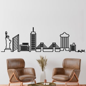 New York City Metall Silhouette Wanddekor, NewYork City Landschaft, Stadt Karte, Stadt Metall Wandkunst, New York City Skyline Metalldekor, Valentinstag