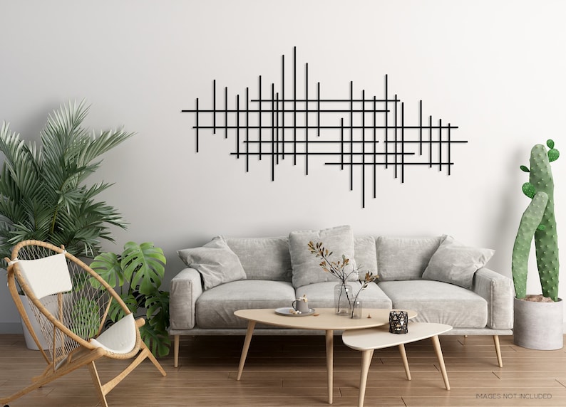 Geometric Line Art: Modern Metal Wall Decor, Luxury Style - Etsy