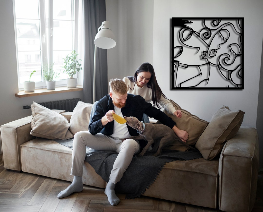 Kissing Couple Metal Wall Decor Romantic Kiss Wall Art Etsy