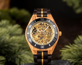 Regalo di anniversario per lui, orologio in legno, orologio personalizzato, orologio inciso, orologio in legno, orologio per testimoni dello sposo, orologio da uomo, regalo di vacanza unico, DHL