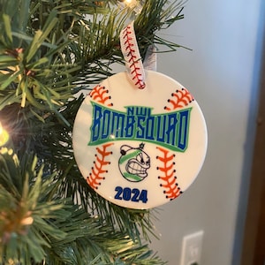 Personalized Baseball Team Ceramic Ornament, Keepsake Gift