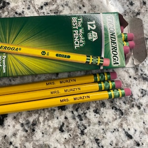 Personalized Laser Engraved Ticonderoga Pencils | Custom Back to School Stationery | Teacher Gift