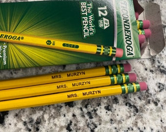 Personalized Laser Engraved Ticonderoga Pencils | Custom Back to School Stationery | Teacher Gift