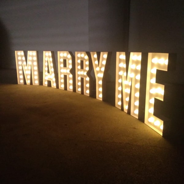 Marry Me Light up Letter Etsy