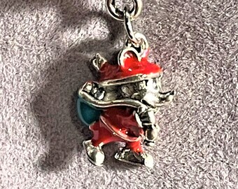 Santa Mickey Dangle Charm fits Pandora Bracelets , Mickey Mouse , Christmas Charm , Holiday Charm , Silver plated