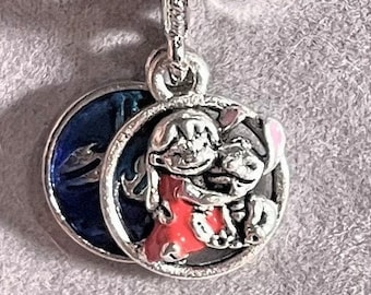 Lilo & Stitch Family Dangle Charm fits Pandora Bracelets , fairytale Charm , Silver plated