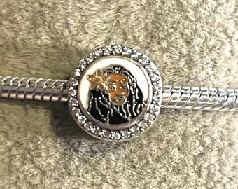 Sterling Silver Ohana Charm , Lilo & Stitch , charm Fits Pandora Bracelets , Cartoon Charm , 925 Sterling Silver , gift for Her