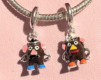 Mr Potatohead Charm , Toy Story , Fits Pandora Bracelets , Mr. Potato Head Charm , Mrs. Potato Head Charm 925 Sterling Silver , Choose