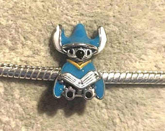 Sterling Silver Stitch Wizard Charm  ,Lilo & Stitch , Cartoon Charm , Charm for Bracelets , 925 Sterling Silver , gift for her