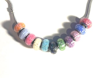 Charm mosaïque, convient aux bracelets Pandora, argent sterling 925, cadeau pour elle