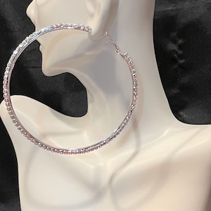 Crystal Hoop Earrings  , Crystal Hoops , Boho Silver Hoop Earrings , Jewelry For Women/Girls