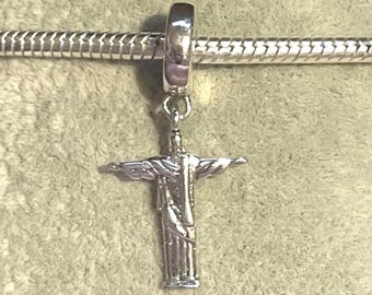 Sterling Silver Jesus Christ charm , Jesus Lord Charm , Religious Charm , fits Pandora Bracelets , 925 Sterling Silver , Gift for Her