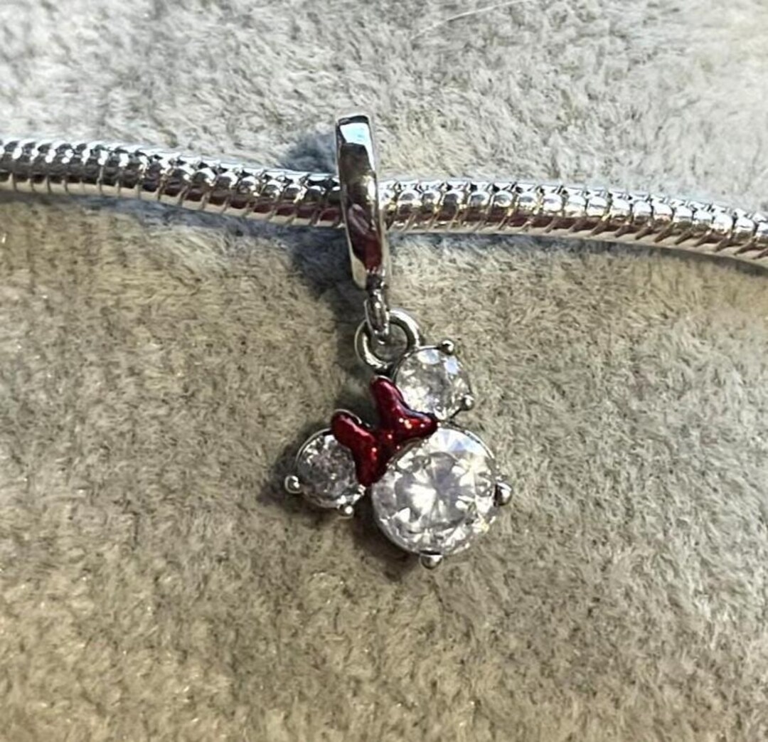Minnie Mouse Silhouette Dangle Charm , Sterling Silver, Charm for ...