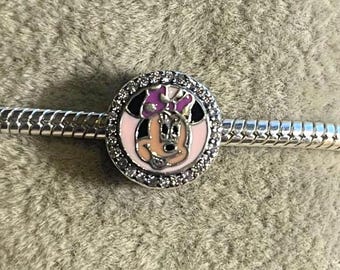 Minnie Paris Exclusive Charm , fits Pandora Bracelet , Minnie Mouse Charm , 925 Sterling Silver , gift for her