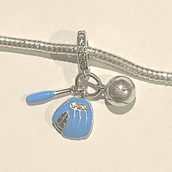 Baseball Charm Fits Pandora Bracelets PC Baseball Charm