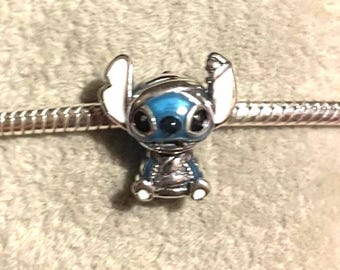 Stitch Mummy Charm  ,Lilo & Stitch , Cartoon Charm , Charm for Bracelets , 925 Sterling Silver , gift for her
