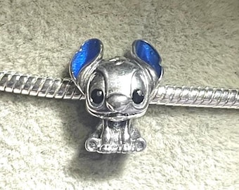 Sterling Silver Stitch Charm  ,Lilo & Stitch , Cartoon Charm , Charm for Bracelets , 925 Sterling Silver , gift for her