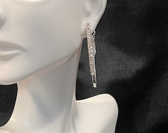 Clear Swarovski Crystal Hoop Earrings  , Boho Hoop Earrings , Jewelry For Women/Girls