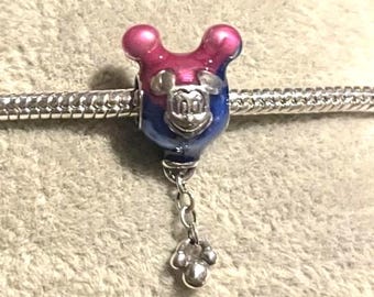 Mickey Balloon 2025 Charm , Mickey Silhouette Dangle Charm , 925 Sterling Silver , gift for her