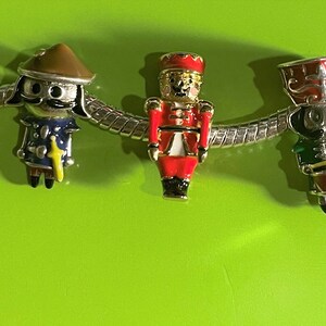 Christmas Nutcracker Charms fits Pandora Bracelets , Toy Soldier Charm , Drummer Soldier Charm , Guard Soldier Charm , 925 Sterling Silver