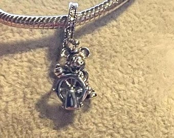 Mickey Mouse Charm , Mickey Mouse charm for Bracelets ,  , 925 Sterling Silver , Gift for her