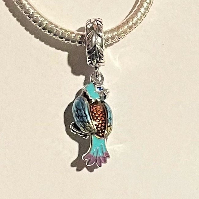 Parrot Pandora Bird Charm Mccaw Parrot Dangle Charm Fits