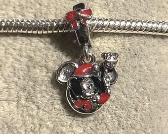 Mickey Gift Dangle , Mickey Mouse dangle Charm , Mickey 100 year charm , 925 Sterling Silver , gift for her