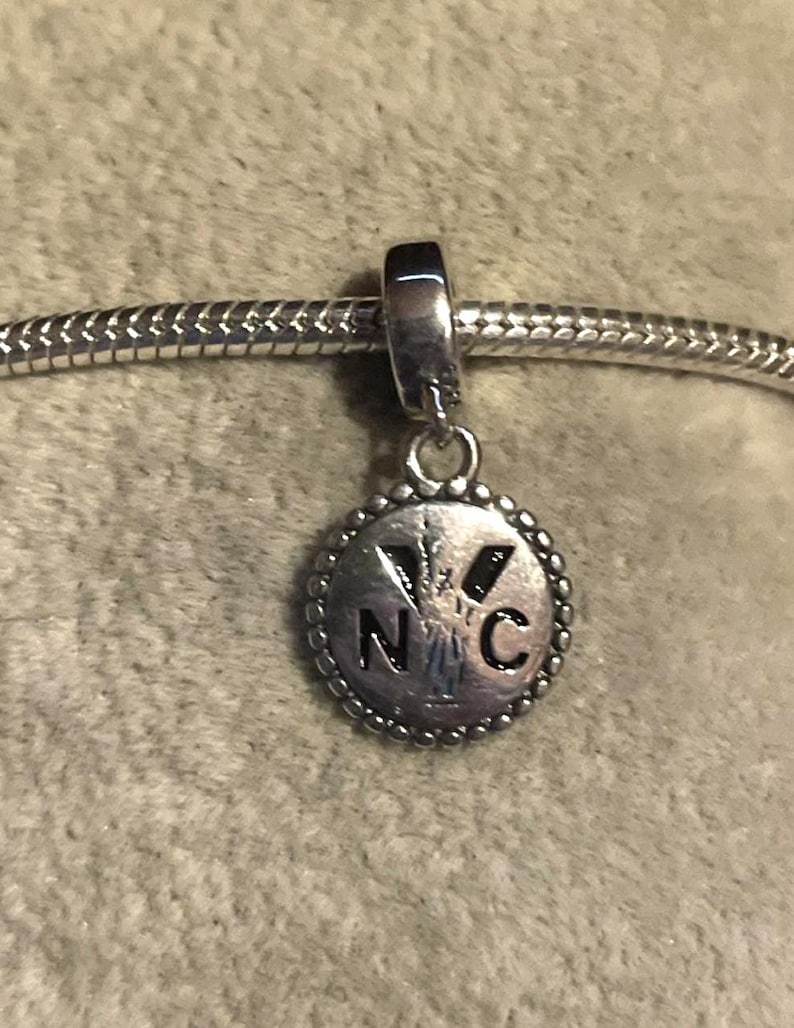 State Dangle Charms ,NYC,Philadelphia,Washington DC,Georgia,Maryland,Chicago,fits Pandora Bracelets , Destination Charm ,925 Sterling Silver bild 3
