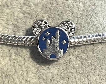 Mickey Mouse Castle Charm , Mickey Icon Charm , Disney Castle Charm , fits Pandora Bracelet , Mickey Mouse Charm , 925 Sterling Silver