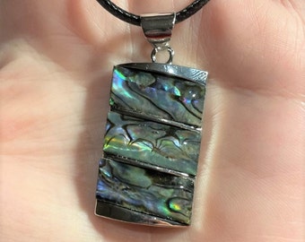 Rectangle Abalone Shell Necklace , Abalone , Abalone Jewelry for Women
