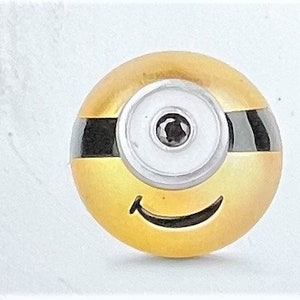 Minion Charm fits Pandora Bracelets, Cartoon Charm , One Eyed Guy Charm , 925 Sterling Silver