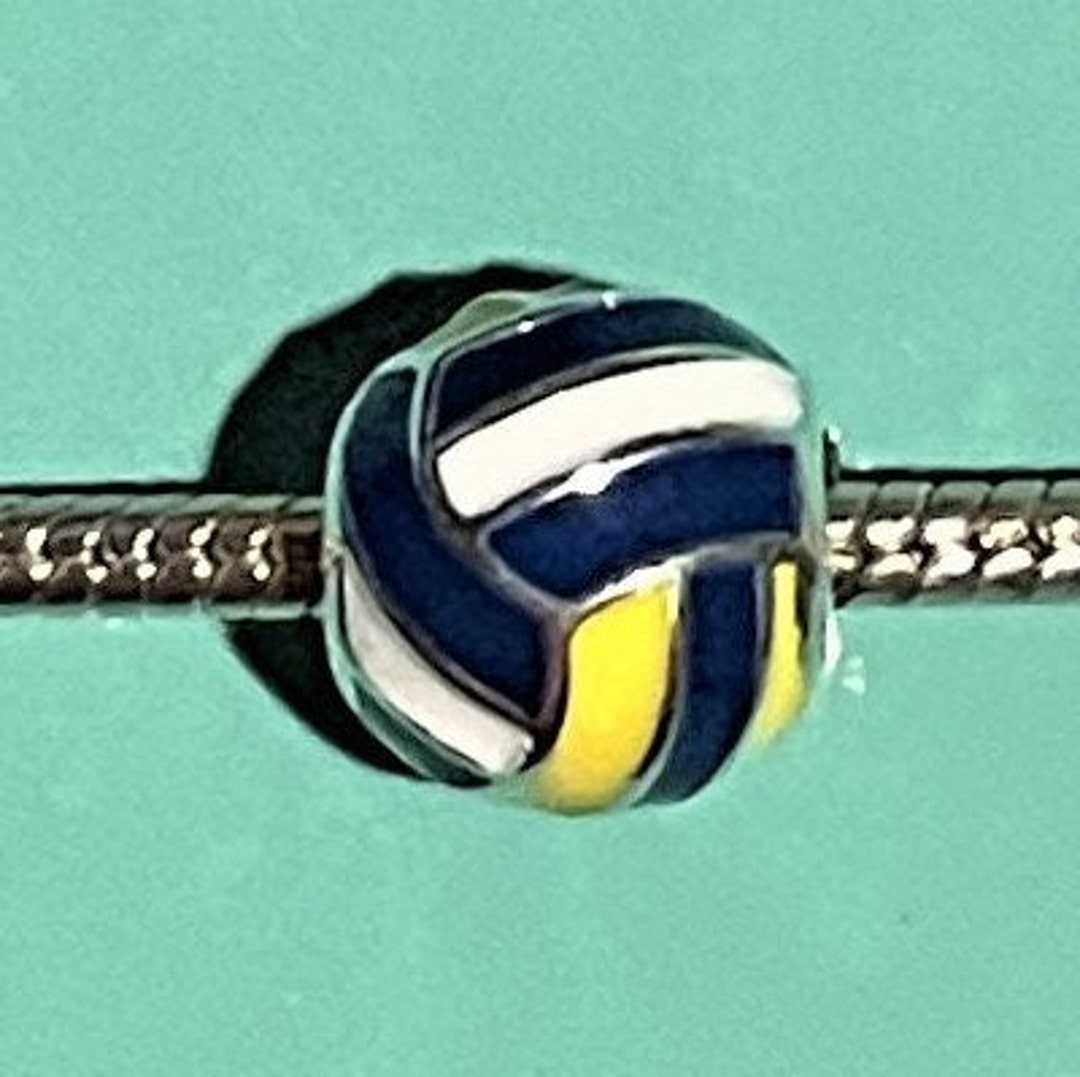 Volleyball Charm Fits Pandora Bracelets , Sports Charm , 925 Sterling