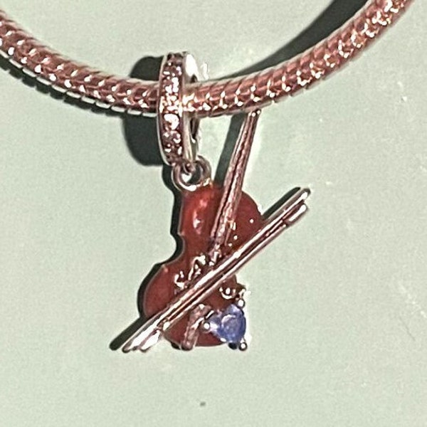 Pandora Charm Violin Etsy