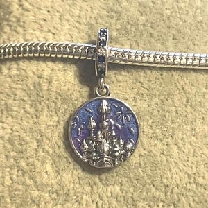 Disney Parks Princess Fireworks Castle Charm , fits Pandora Bracelet , Princess Castle Charm , 925 Sterling Silver , gift for her