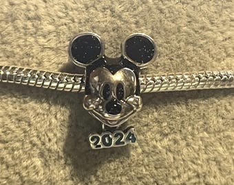 Disney Mickey Mouse 2024 Charm ,  Mickey Mouse , Charm for Pandora Bracelet , 925 Sterling Silver , gift for her