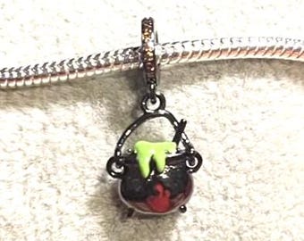 Cauldron Charm , Fits Pandora Bracelets , Halloween charm ,  Witches Cauldron Charm , 925 Sterling Silver , gift for her