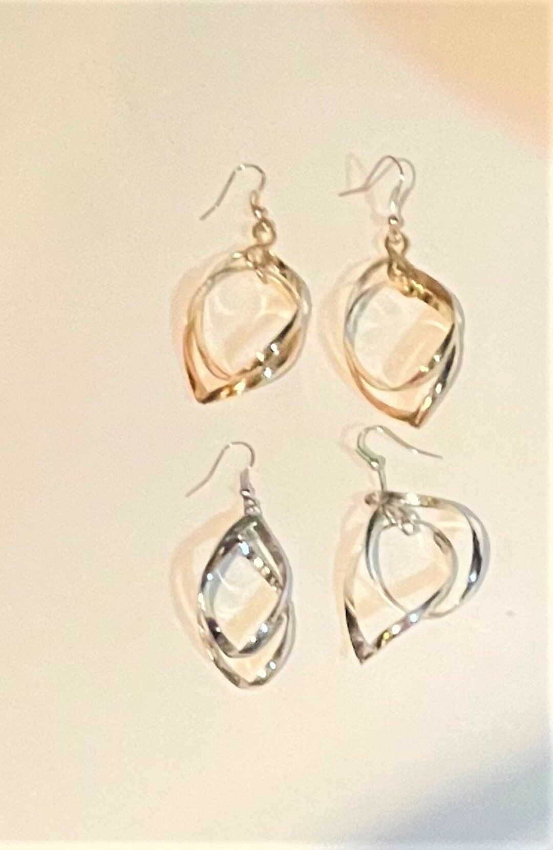 Spiral Rhombus Dangle Earrings Swirl Dangle Earrings Etsy