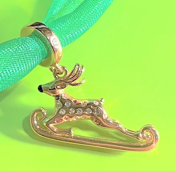 Pandora Style Reindeer Charm 925 