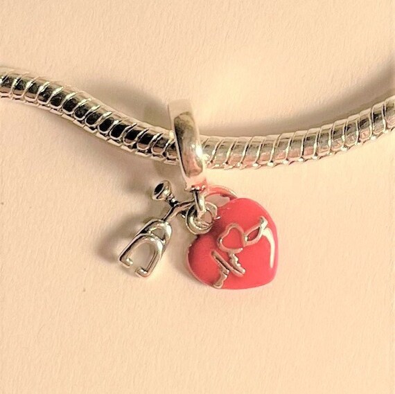 Stethoscope Pandora Nurse Dangle Charm Stores Blue Stethoscope